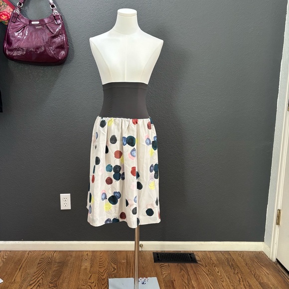 NWT THEORY Muliticolor Silk strapless halter Mini Dress Skirt w bandeaux top - Picture 5 of 11